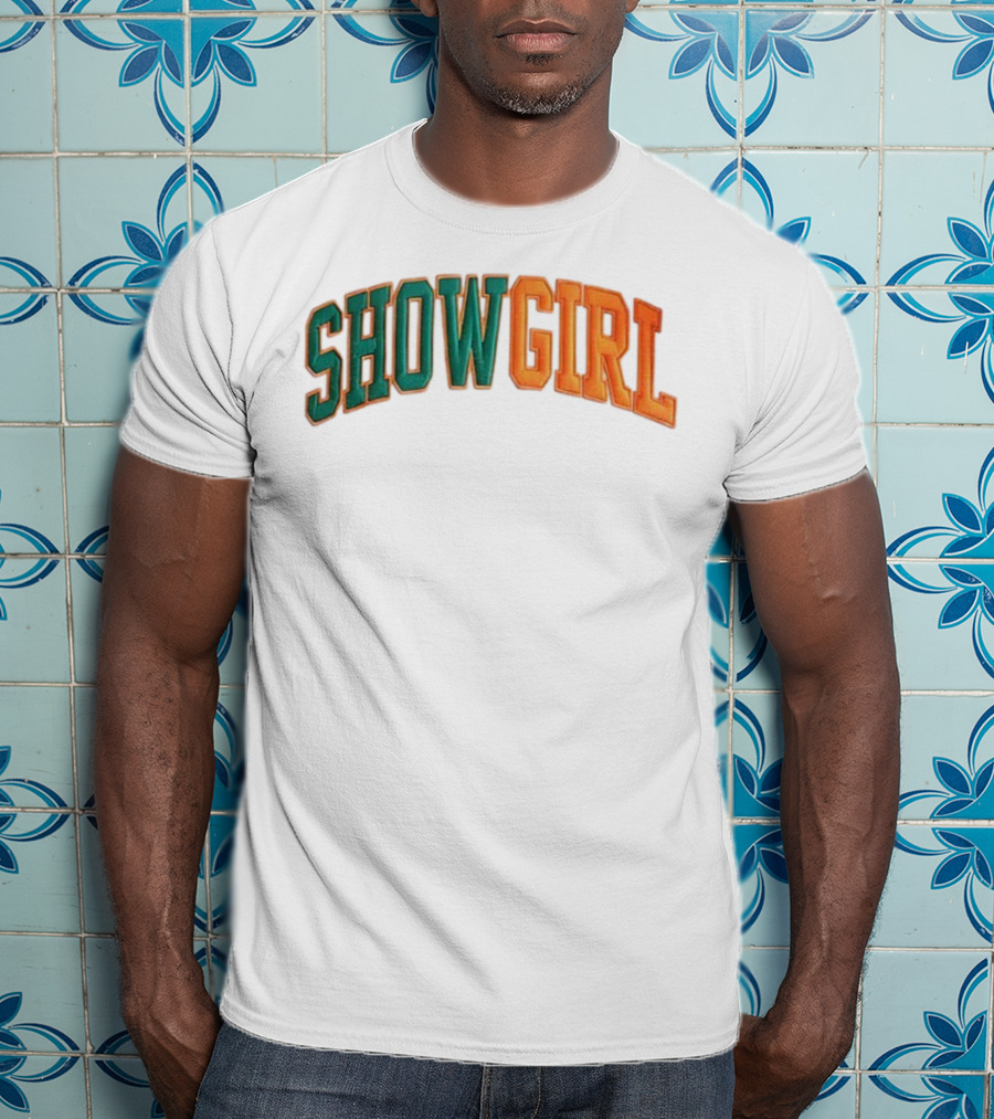 Orange Gradient Show Girl Retro Bold Text T-Shirt