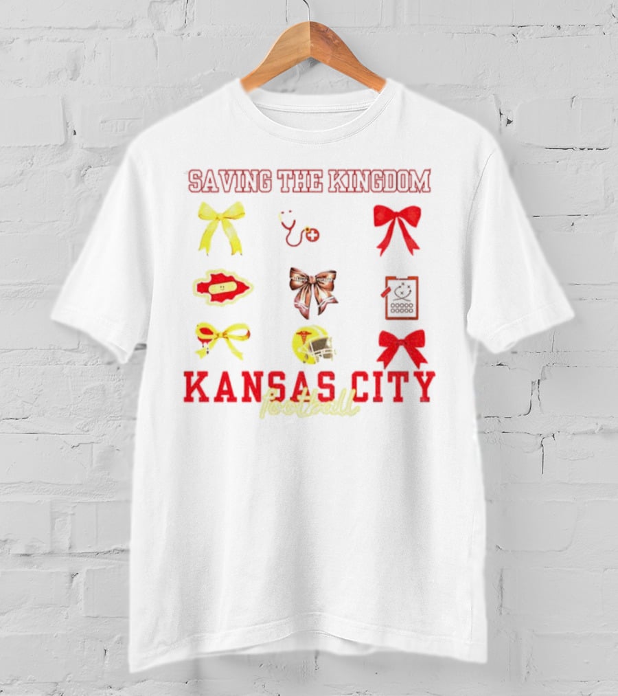 Saving The Kingdom Kansas City Football Bows Game Day Chiefs T-Shirt