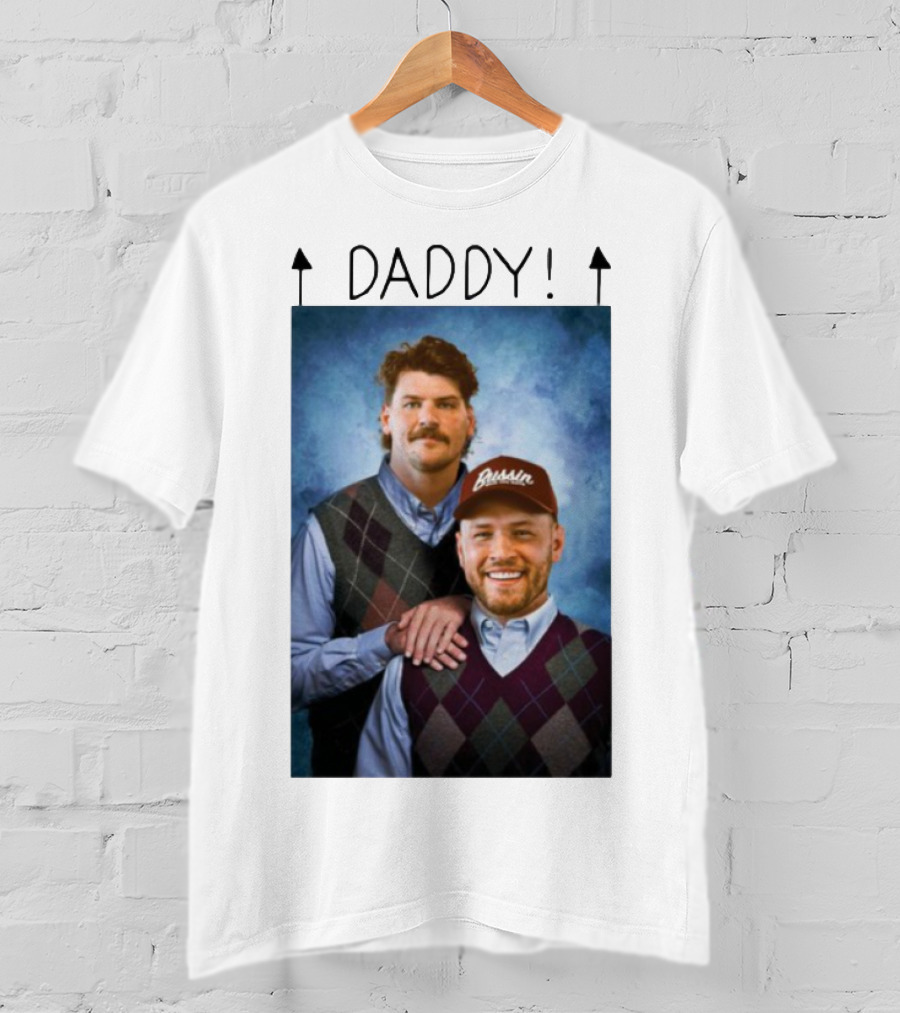 Bussin With The Boys Daddy Vertical Argyle Sweater Duo T-Shirt