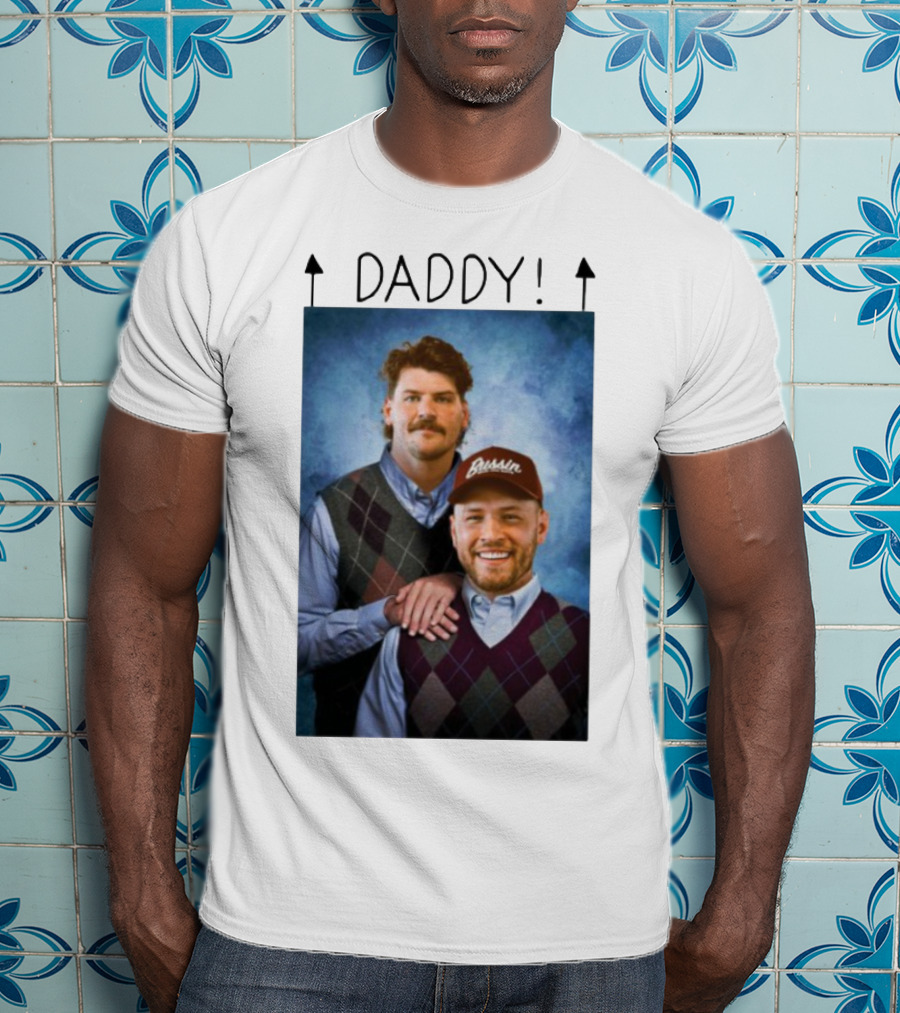 Bussin With The Boys Daddy Vertical Argyle Sweater Duo T-Shirt