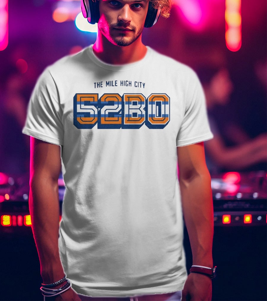 The Mile High City 5280 DNVR Retro Sports Style T-Shirt