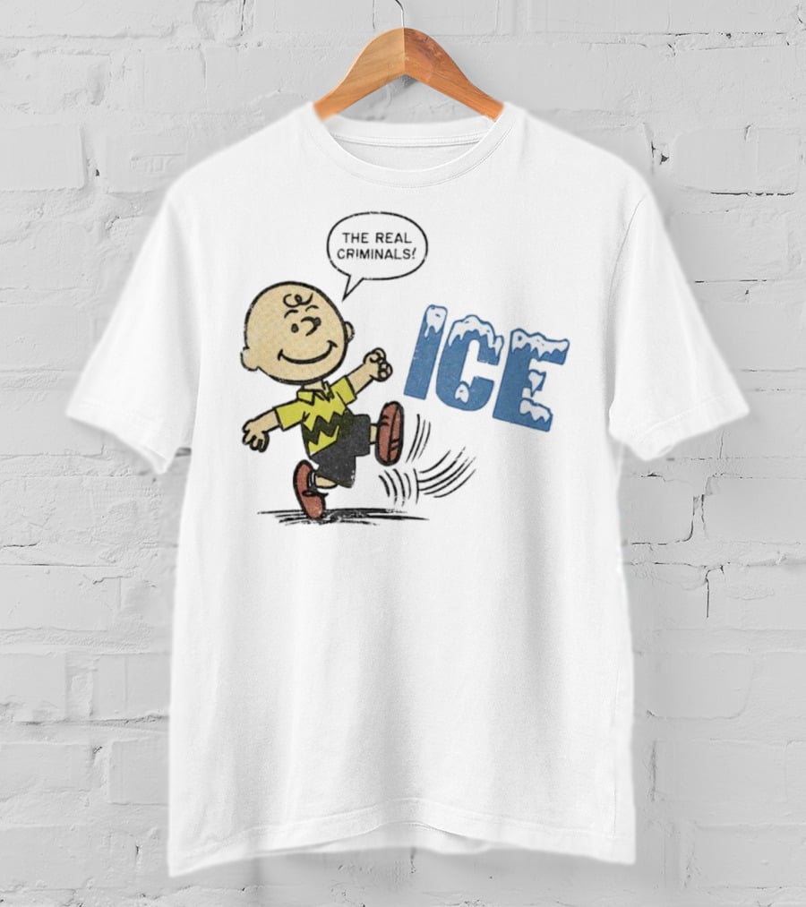 Charlie Brown Kicking The Real Criminals ICE T-Shirt