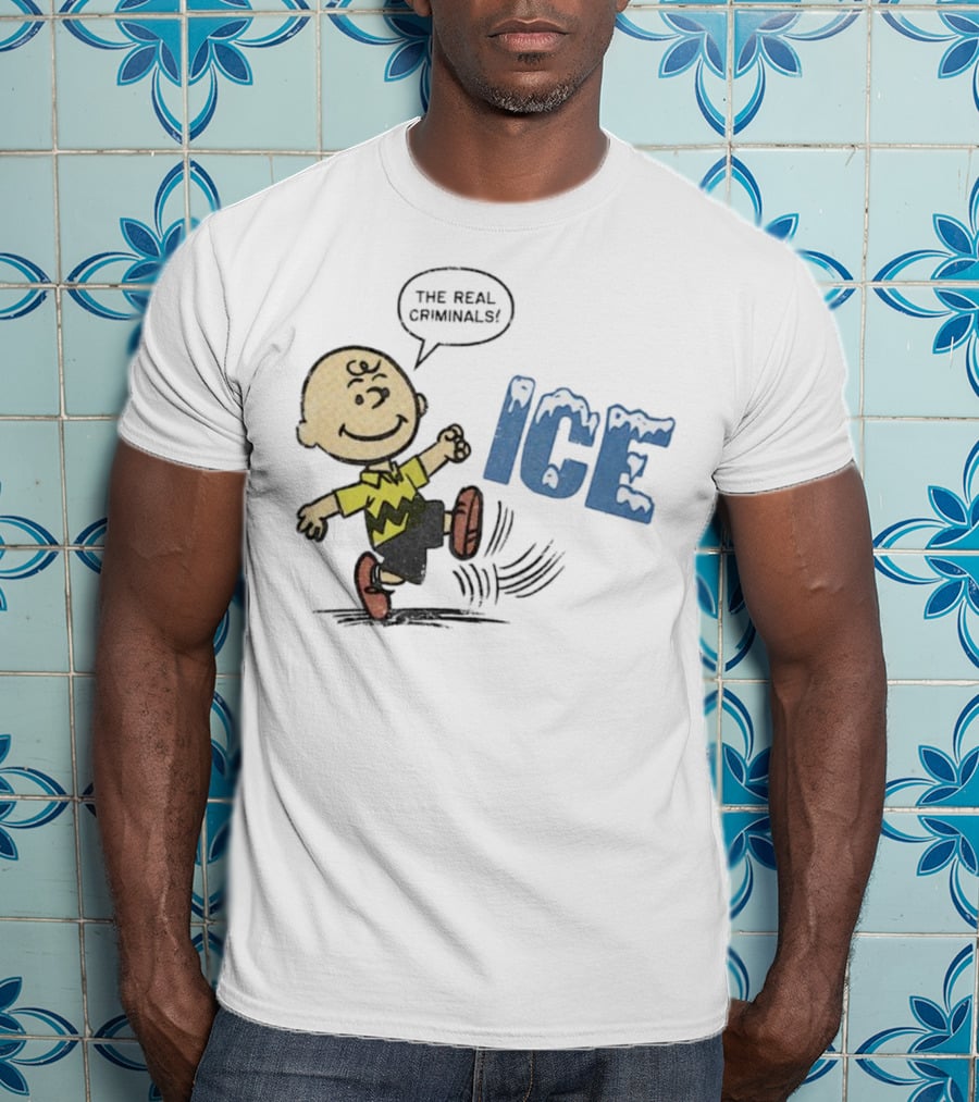 Charlie Brown Kicking The Real Criminals ICE T-Shirt