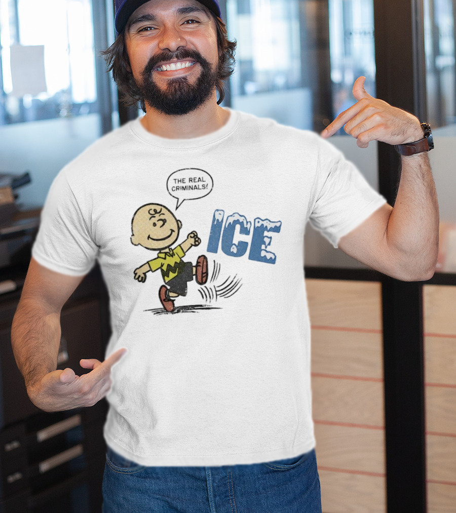 Charlie Brown Kicking The Real Criminals ICE T-Shirt