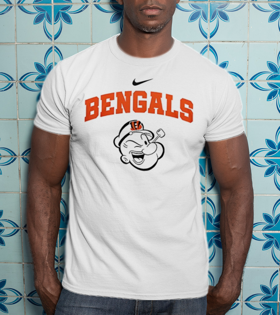 Cincinnati Bengals Popeye Collaboration I Yam What I Yam Football Fan Apparel T-Shirt