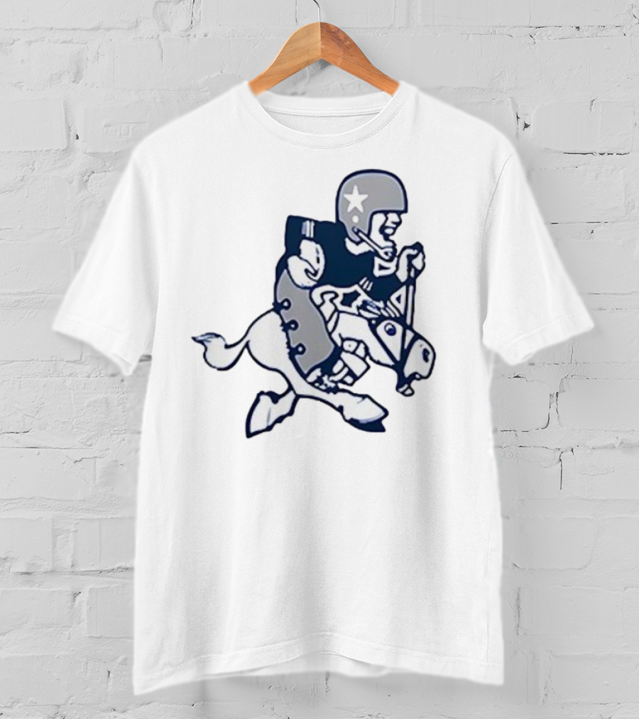 Dallas Cowboys Retro Horseback Rider With Aztec Motifs T-Shirt