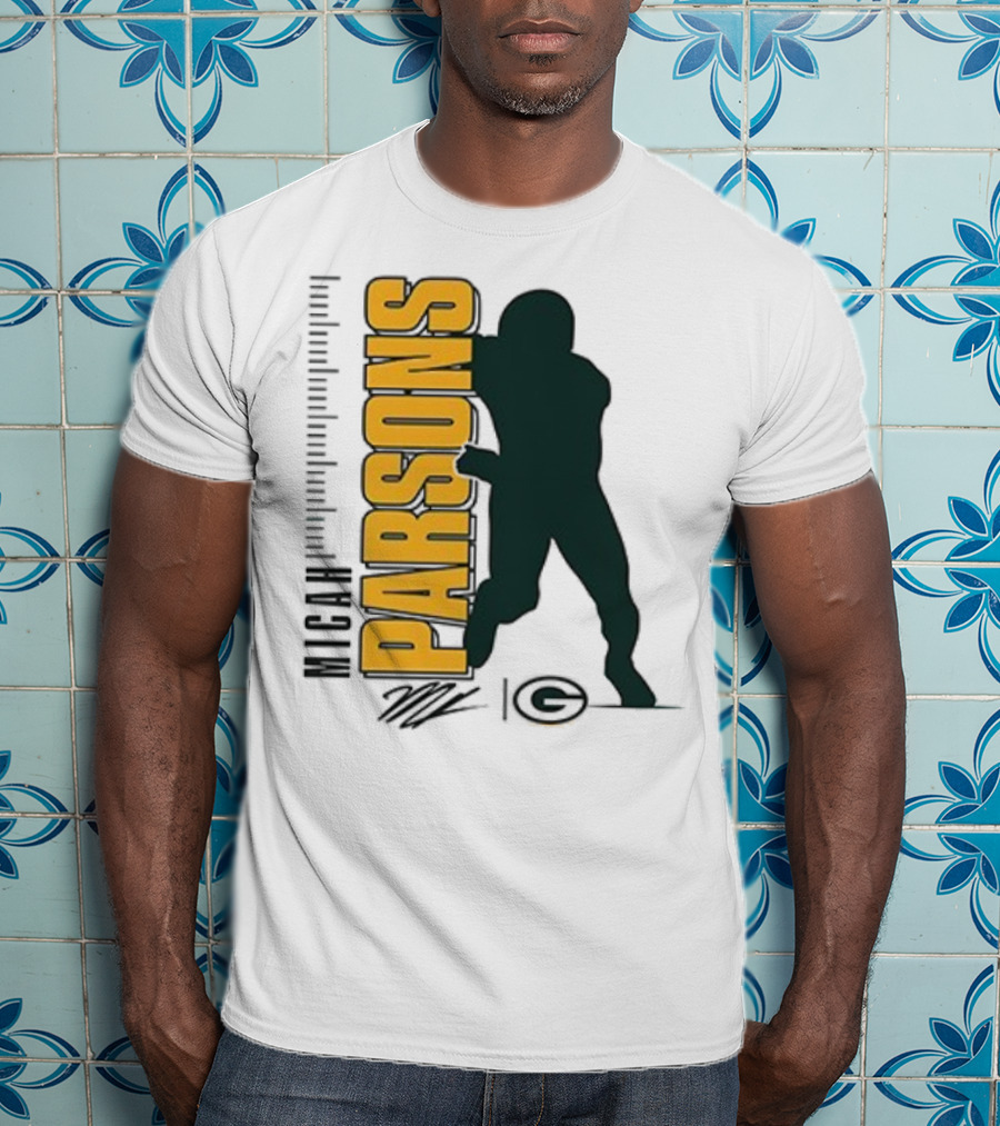 Green Bay Packers Micah Parsons Signature Silhouette T-Shirt