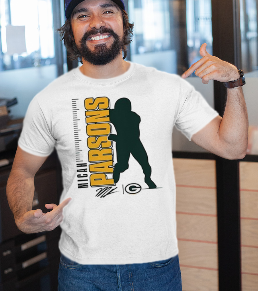 Green Bay Packers Micah Parsons Signature Silhouette T-Shirt