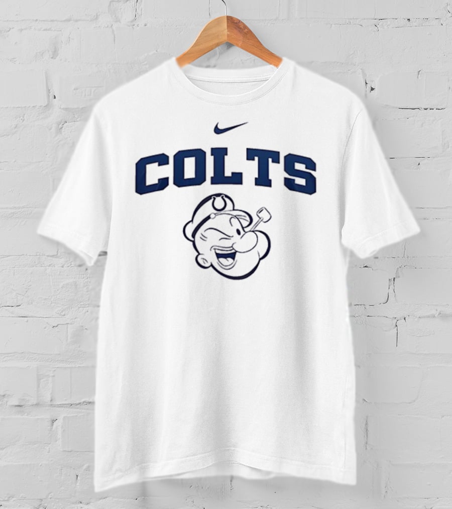 Popeye And Nike Sports Collaboration With Indianapolis Colts Logo T-Shirt