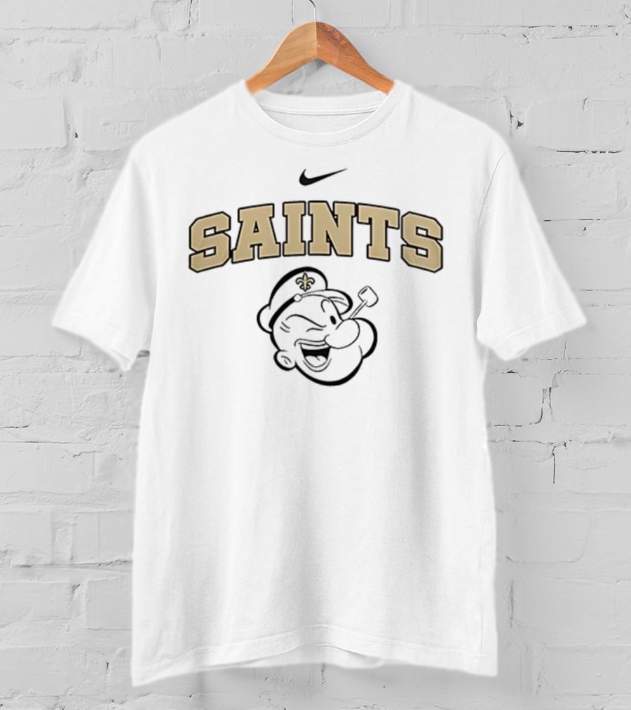 New Orleans Saints Popeye Crossover I Yam What I Yam Sports Fan Collab T-Shirt