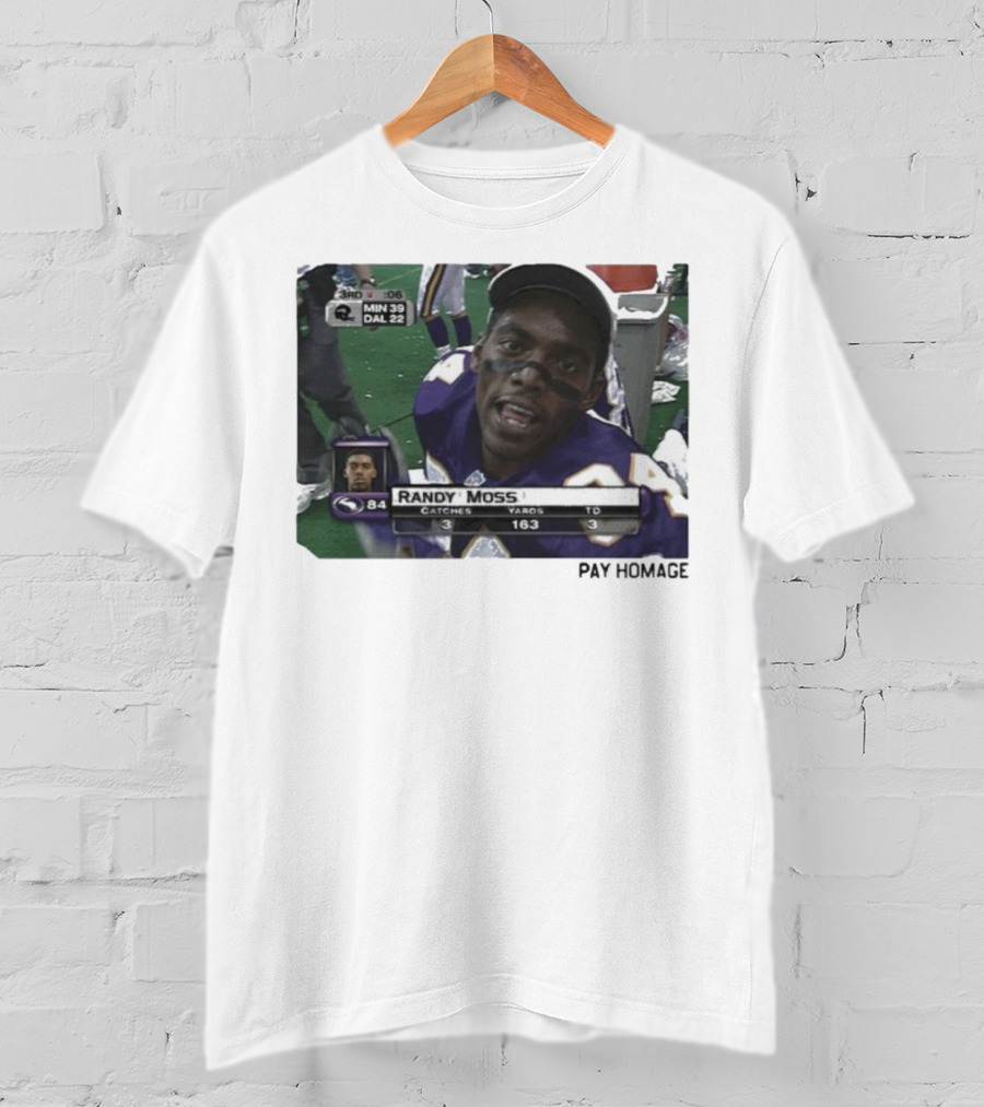 Randy Moss Minnesota Vikings 84 Pay Homage Catches Yards TO T-Shirt