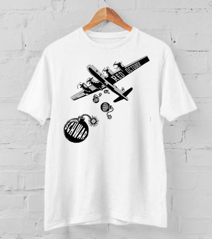 Philadelphia Phillies Red October Schwarbombs Away City Skyline Airplane رسالة قصف Blimp Explosion T-Shirt