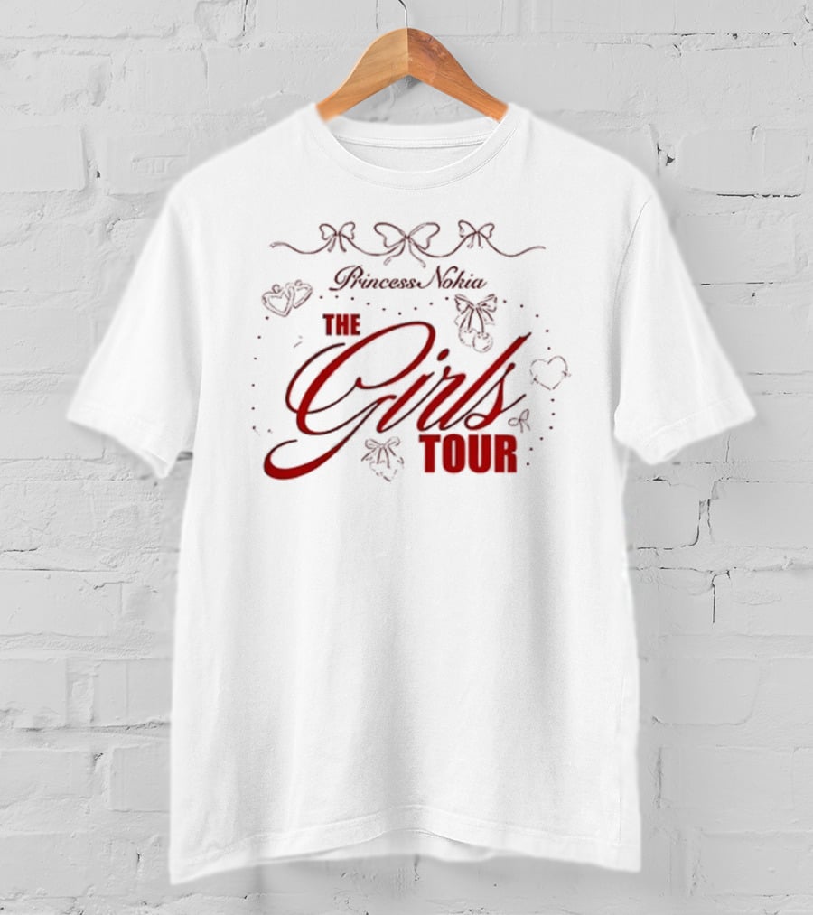 Princess Nokia The Girls Tour 2025 Hearts And Bows Design T-Shirt