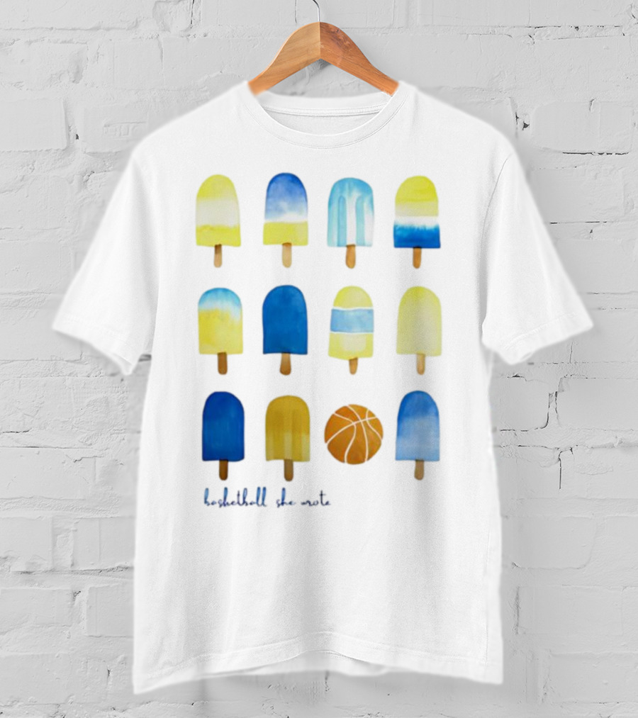 Quintessential Basketball She Wrote Ice Cream Popsicles T-Shirt