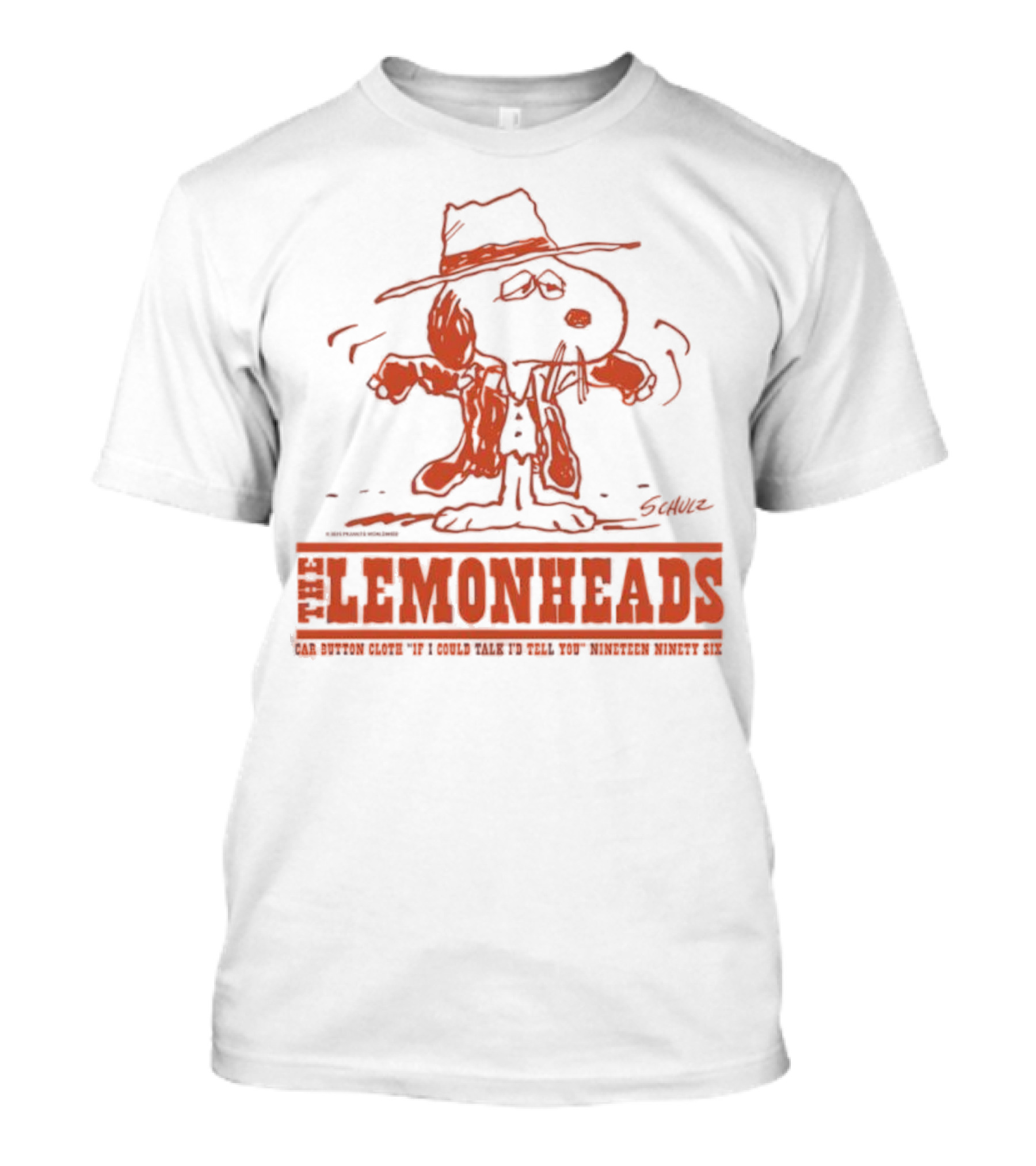 Lemonheads Car Button Cloth 1996 Album If I Could Talk I'd Tell You Snoopy T-Shirt