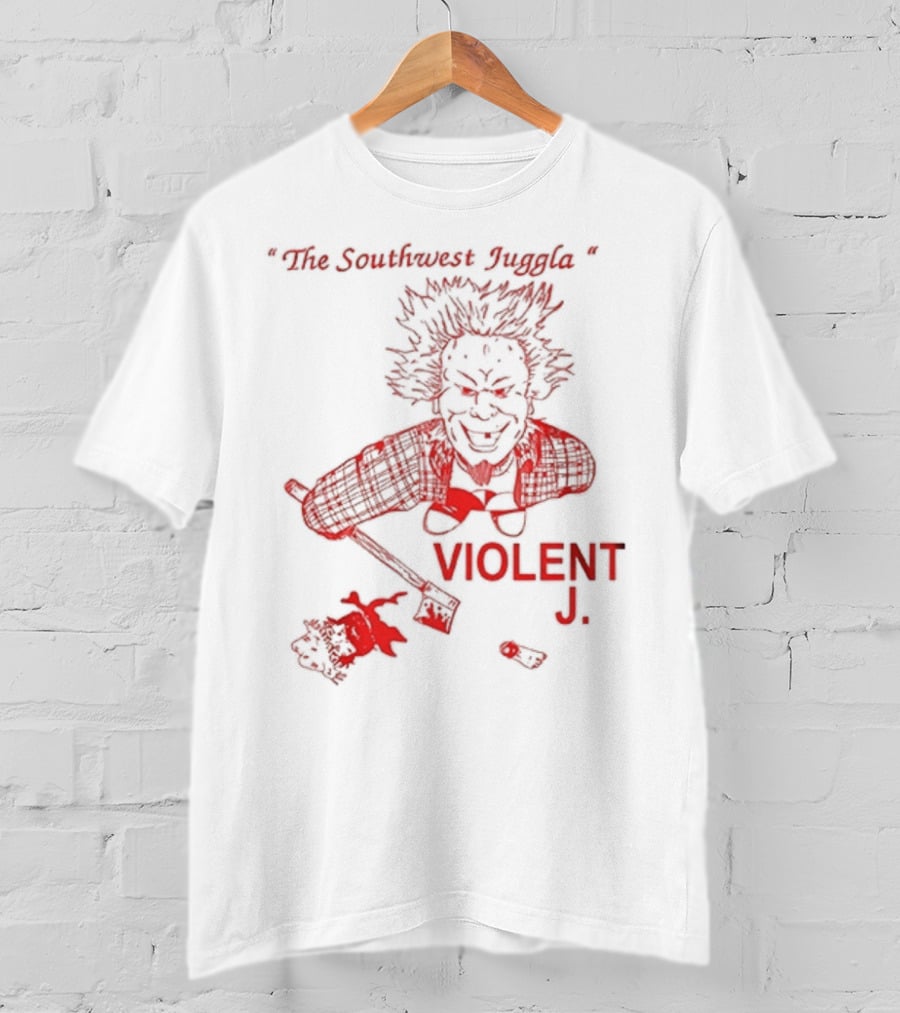 Violent J The Southwest Juggla Clown Caricature With Axe And Puppet T-Shirt