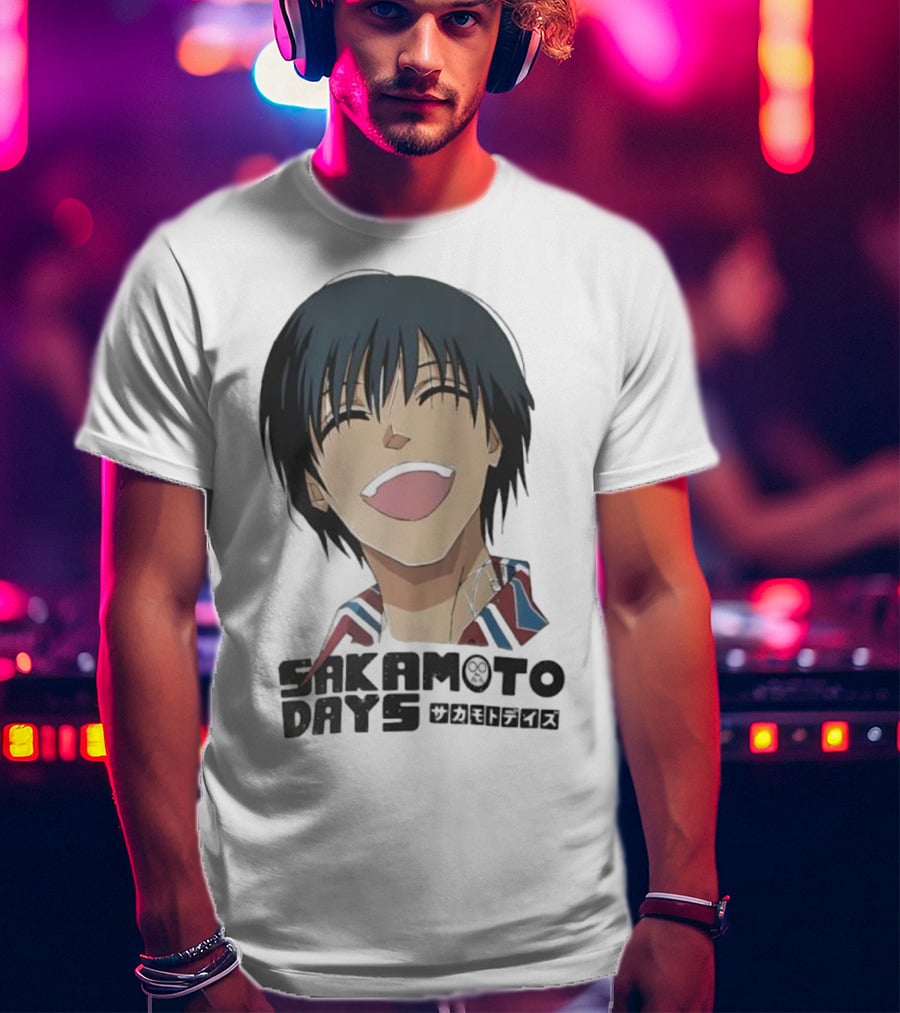 Sakamoto Days Yoichi Nagumo Anime Series Character Laughing Expression T-Shirt