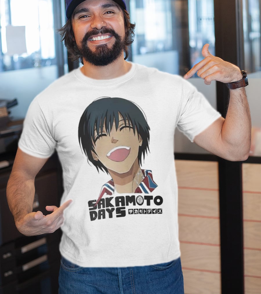 Sakamoto Days Yoichi Nagumo Anime Series Character Laughing Expression T-Shirt