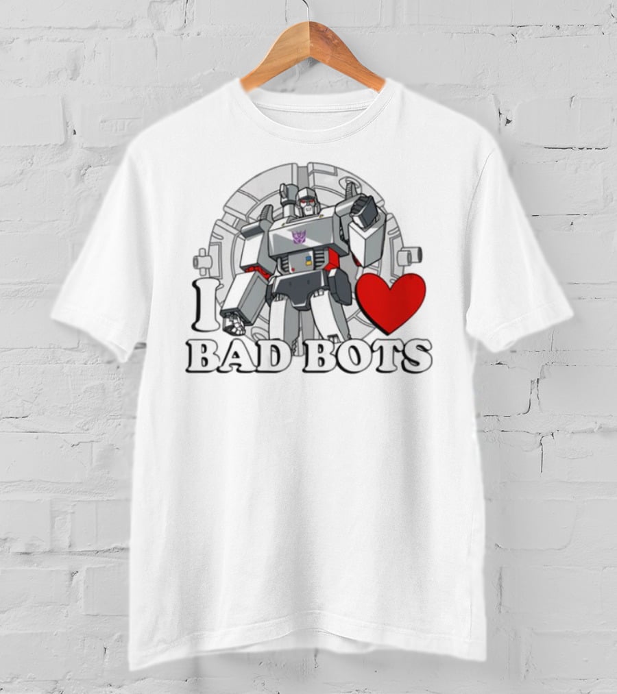 I Love Bad Bots Megatron Fan Favorite Retro 80s Style T-Shirt