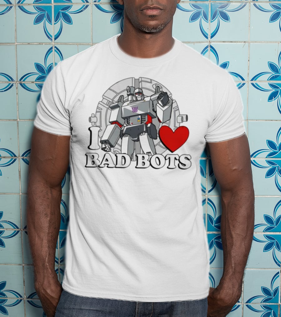 I Love Bad Bots Megatron Fan Favorite Retro 80s Style T-Shirt