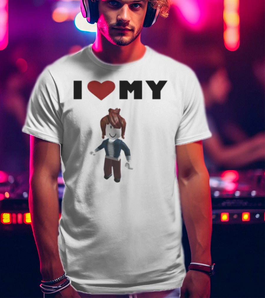 I Love My Rblx Gf Avatar Red Heart T-Shirt