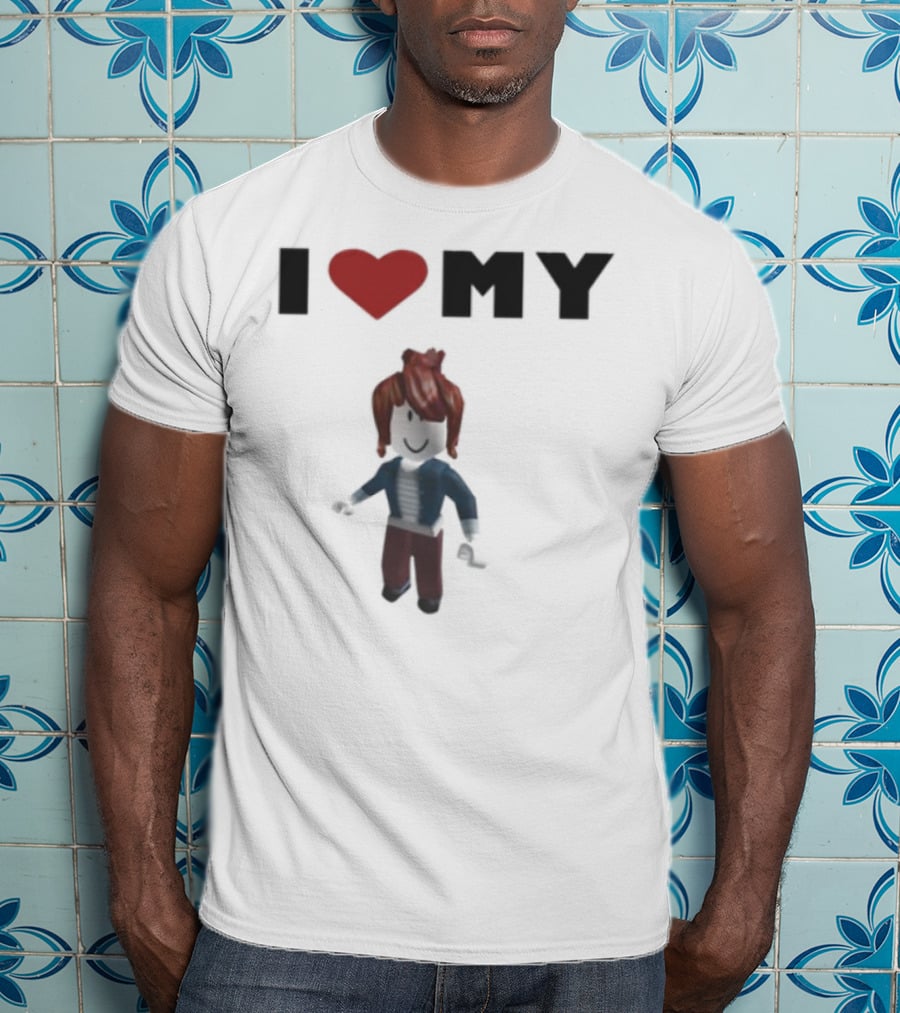 I Love My Rblx Gf Avatar Red Heart T-Shirt