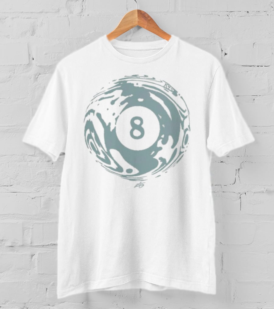 K45ink Uzumaki Swirl 8 Ball Design T-Shirt
