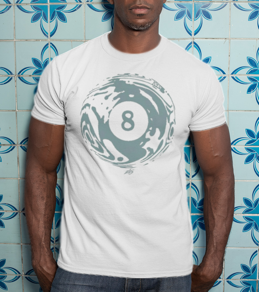 K45ink Uzumaki Swirl 8 Ball Design T-Shirt