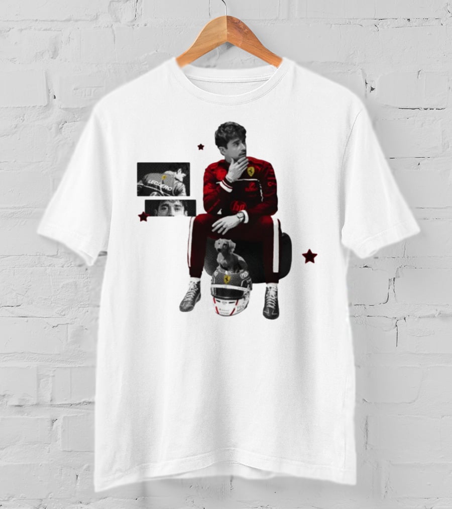 Lilisdsigns Charles Leclerc Ferrari Racing Red Outfit 16 Fan Memorabilia T-Shirt