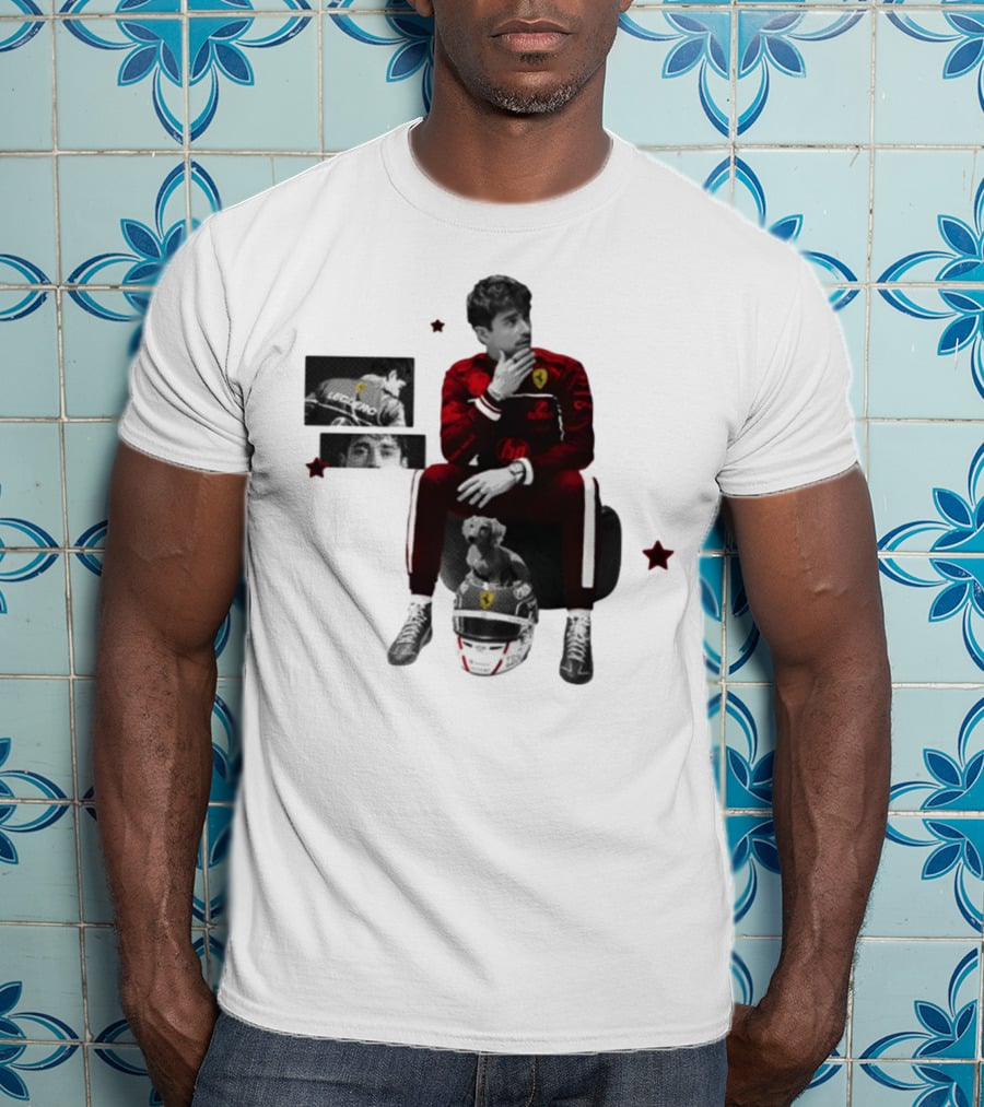 Lilisdsigns Charles Leclerc Ferrari Racing Red Outfit 16 Fan Memorabilia T-Shirt