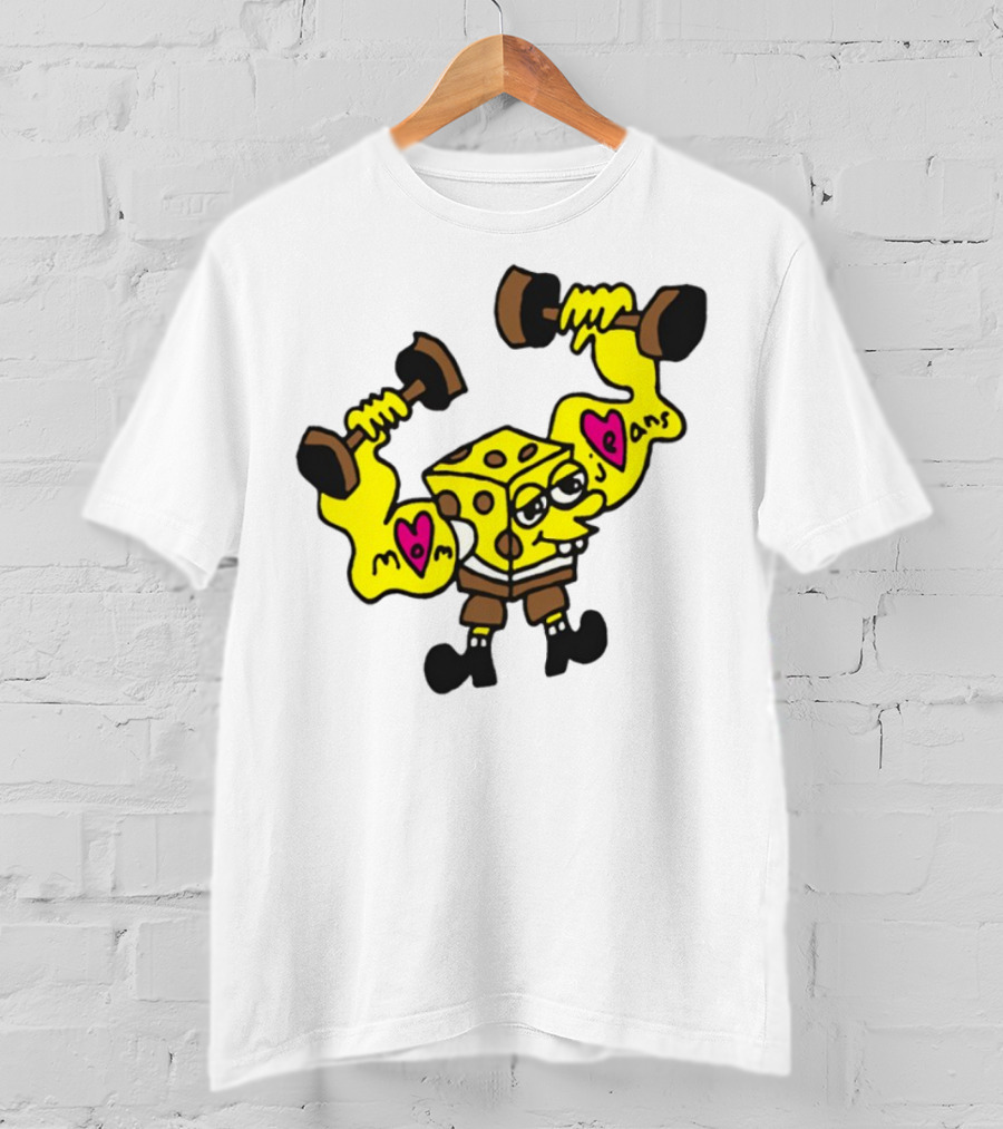 Musclebob Lovepants Mom Jeans Spongebob Dumbells T-Shirt