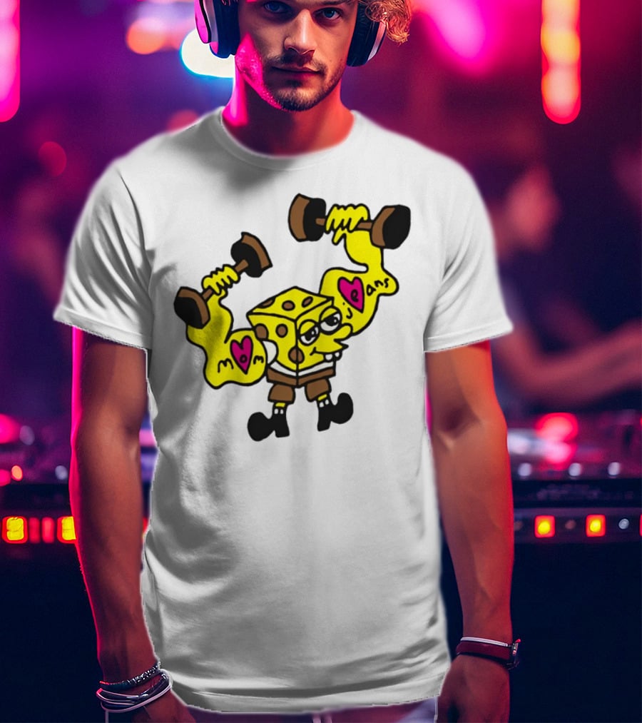 Musclebob Lovepants Mom Jeans Spongebob Dumbells T-Shirt