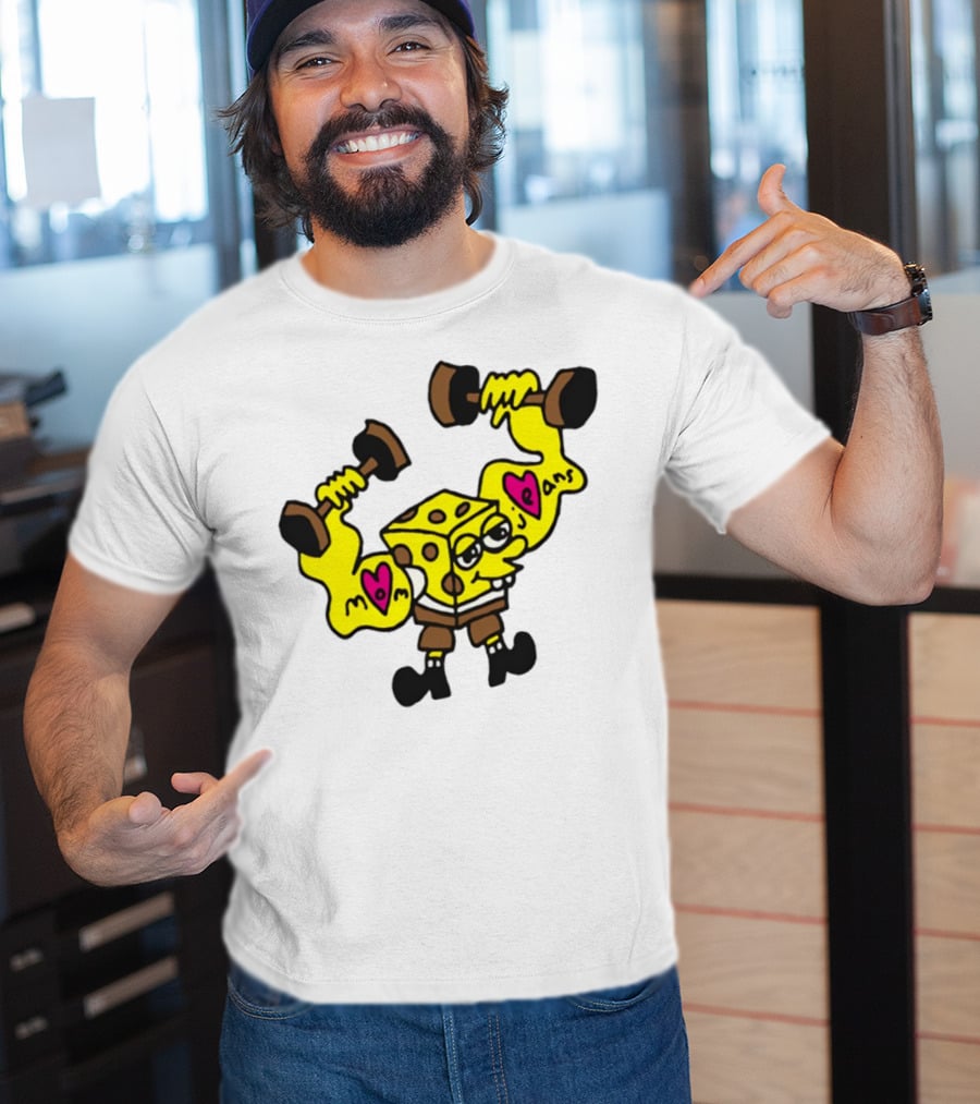 Musclebob Lovepants Mom Jeans Spongebob Dumbells T-Shirt
