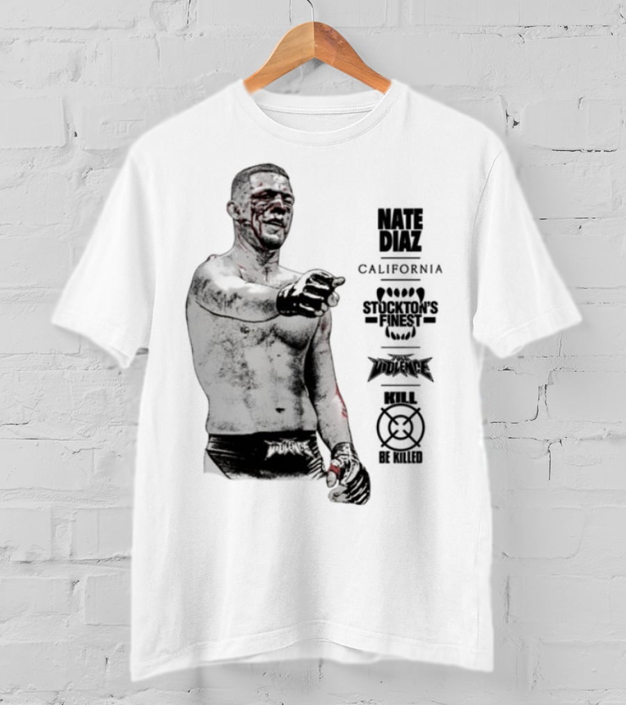 Nate Diaz Stockton California Pride Fighter Authentic Merchandise T-Shirt