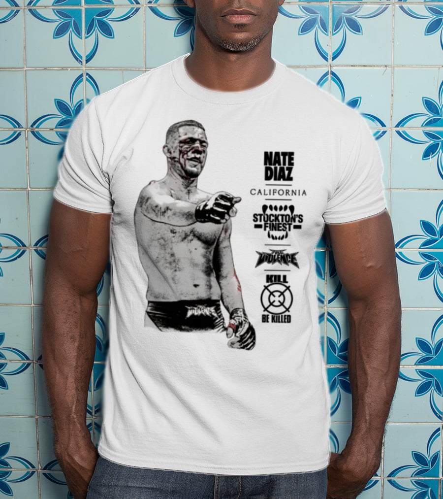 Nate Diaz Stockton California Pride Fighter Authentic Merchandise T-Shirt