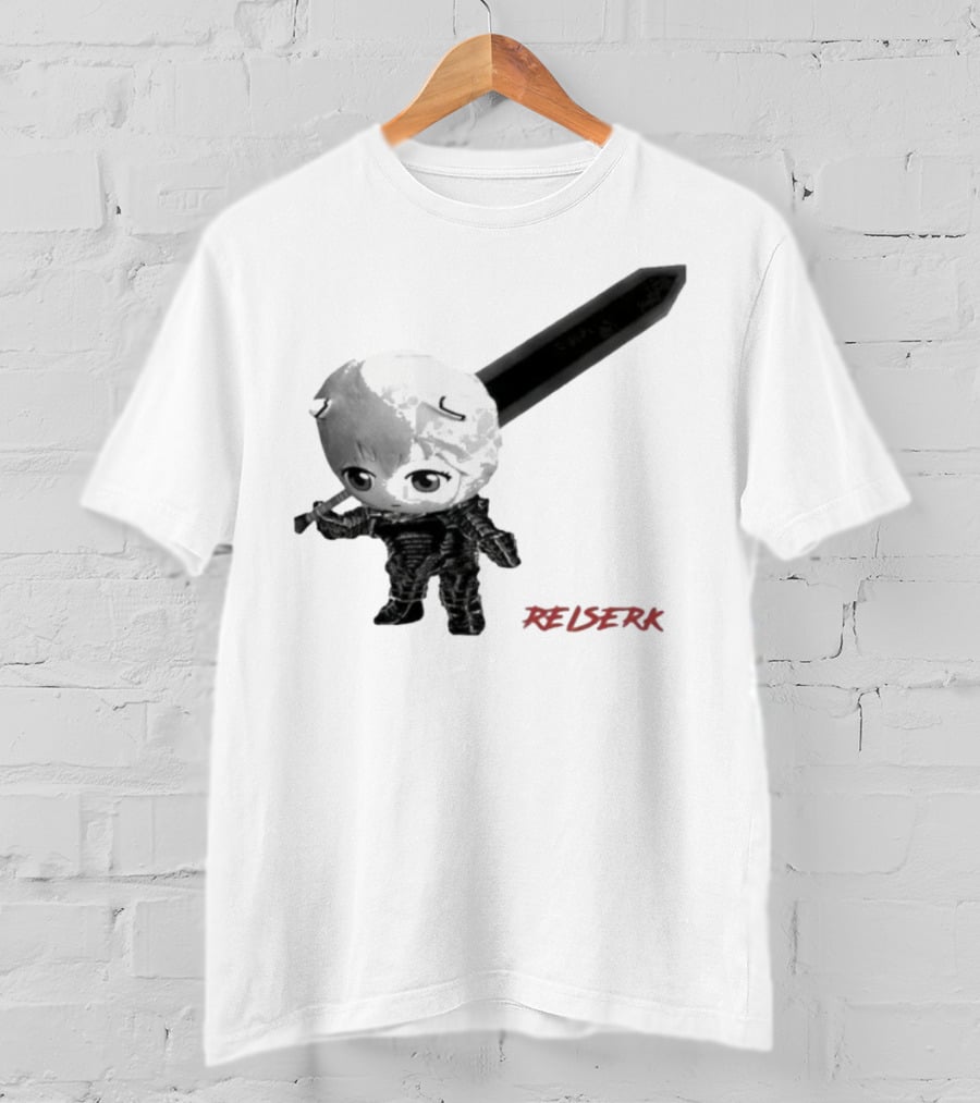 Ayanami Rei X Berserk Rei-Serk Crossover Character With Sword T-Shirt