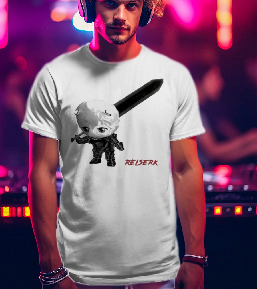 Ayanami Rei X Berserk Rei-Serk Crossover Character With Sword T-Shirt