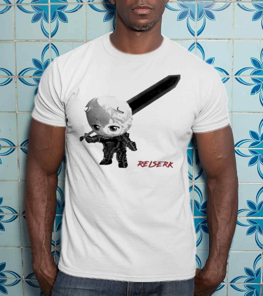 Ayanami Rei X Berserk Rei-Serk Crossover Character With Sword T-Shirt