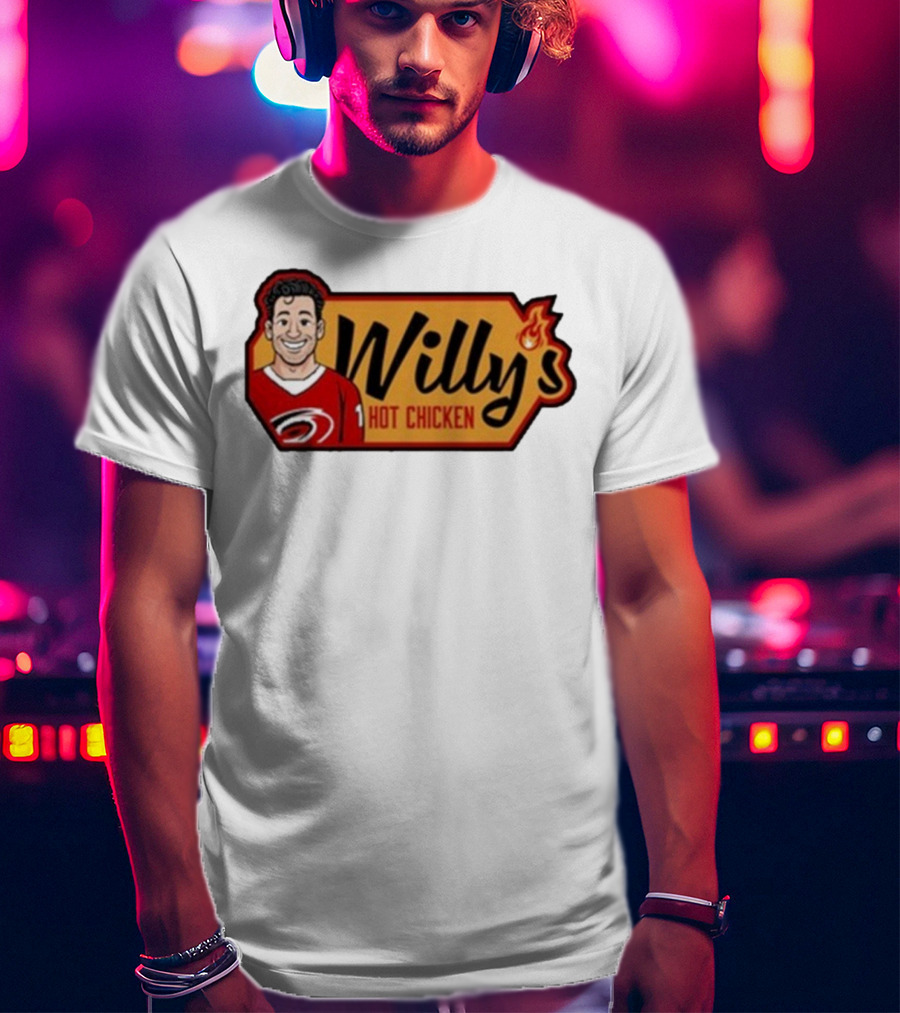 Carolina Hurricanes Willy's Hot Chicken Hockey Theme T-Shirt