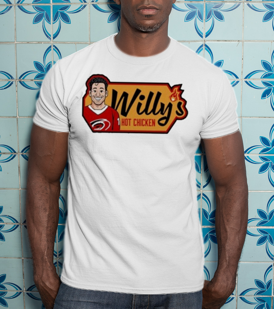 Carolina Hurricanes Willy's Hot Chicken Hockey Theme T-Shirt
