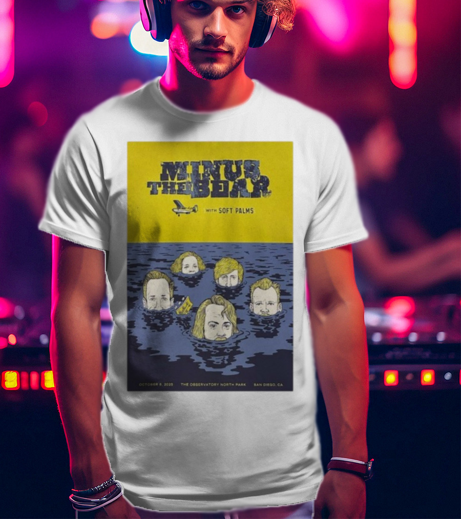 Minus The Bear With Soft Palms San Diego The Observatory North Park October 8 2025 T-Shirt