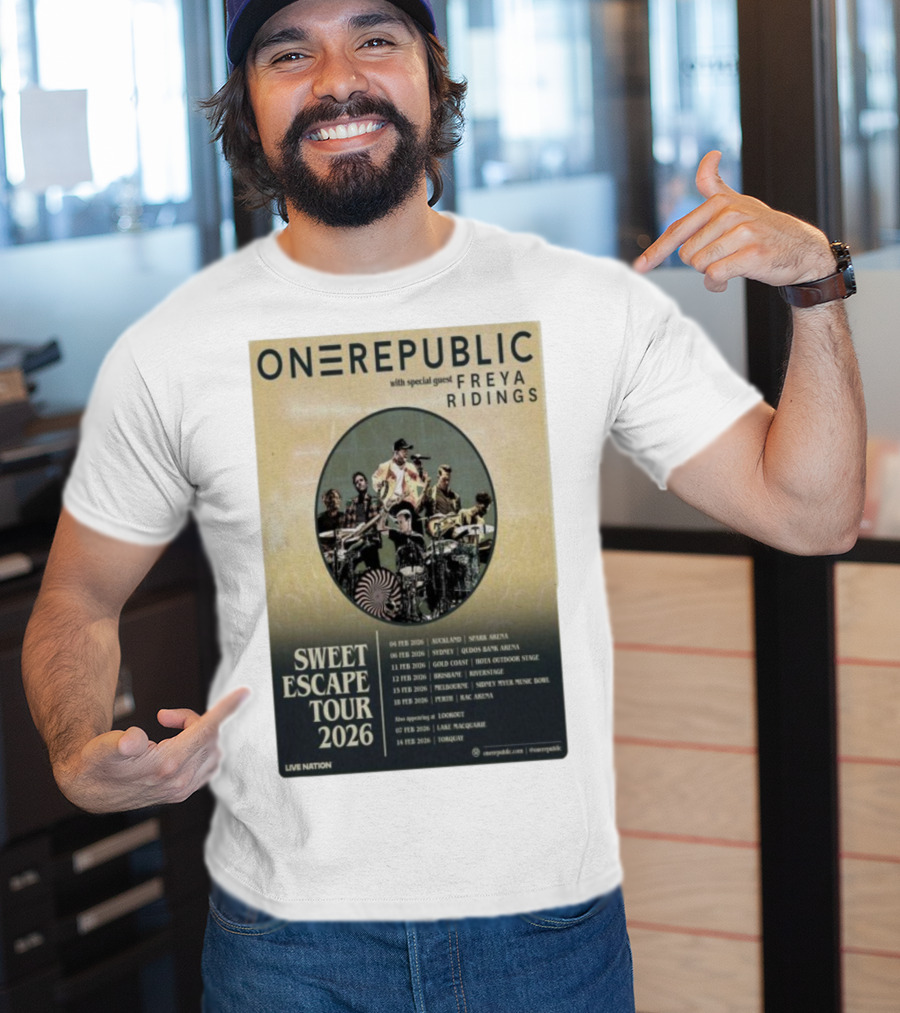 ONEREPUBLIC Sweet Escape Tour Australia New Zealand 2026 Special Guest Freya Ridings T-Shirt