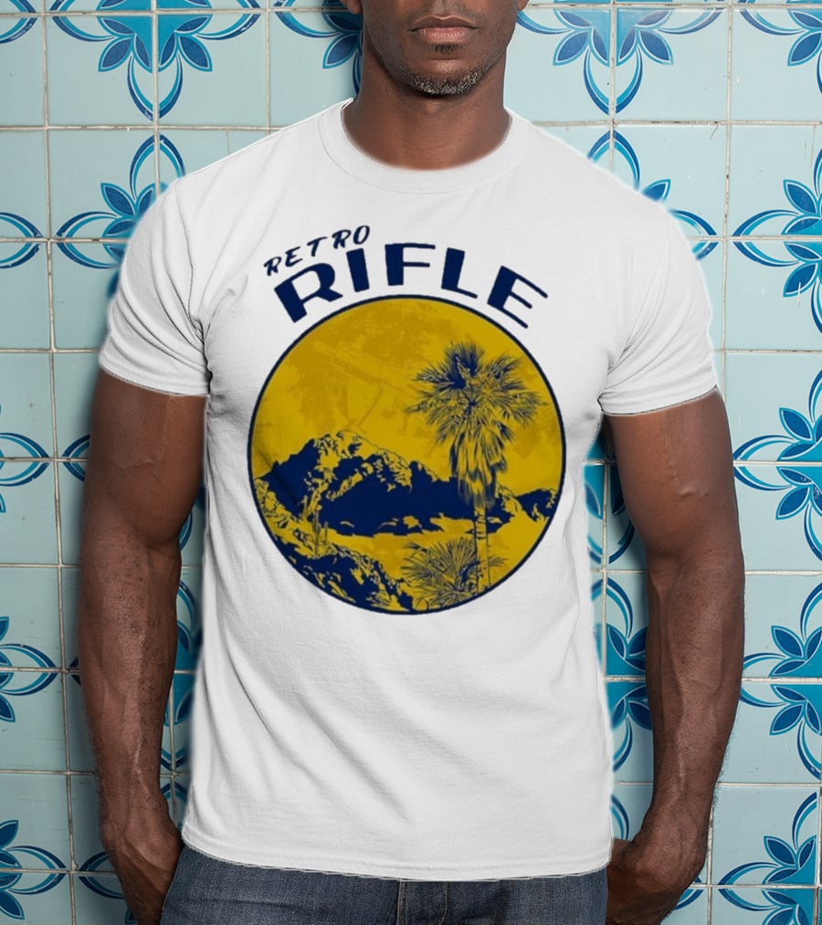 Retro Rifle Desert Oasis Lethal Protector Vintage Style T-Shirt