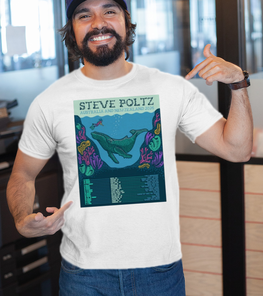 Steve Poltz Australia New Zealand Tour 2026 Concert Dates Underwater Theme T-Shirt