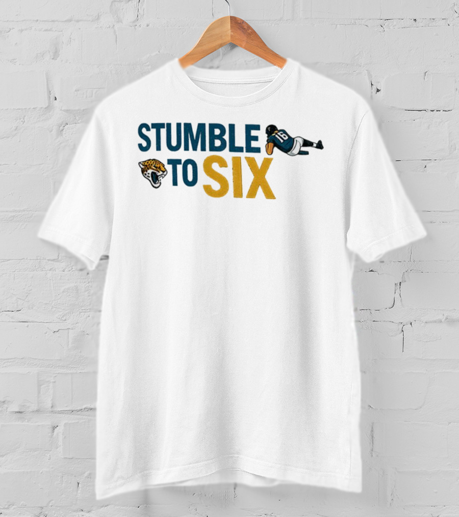 Jacksonville Jaguars Trevor Lawrence Stumble To Six NFL Football T-Shirt