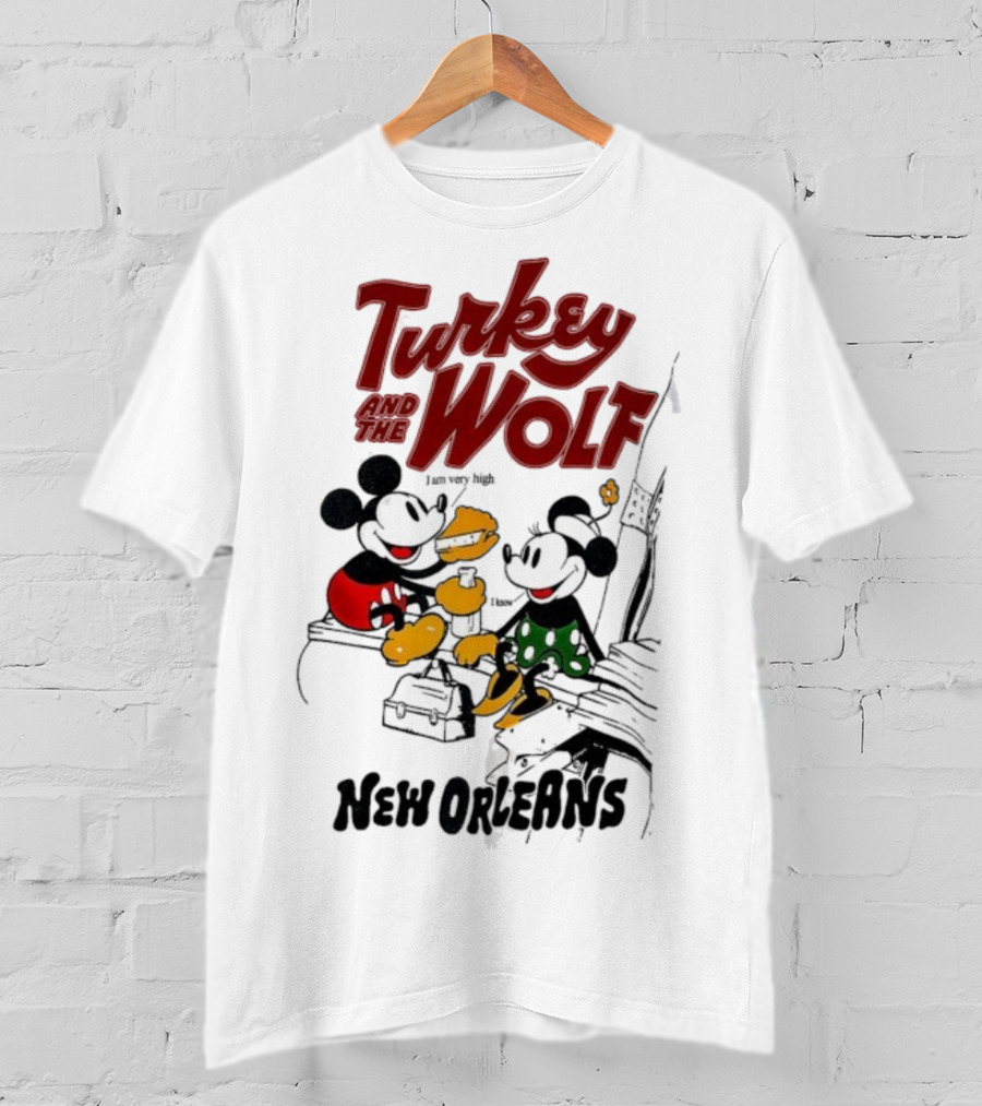 Turkey And The Wolf Mickey Mouse Minnie Mouse New Orleans Cheese T-Shirt