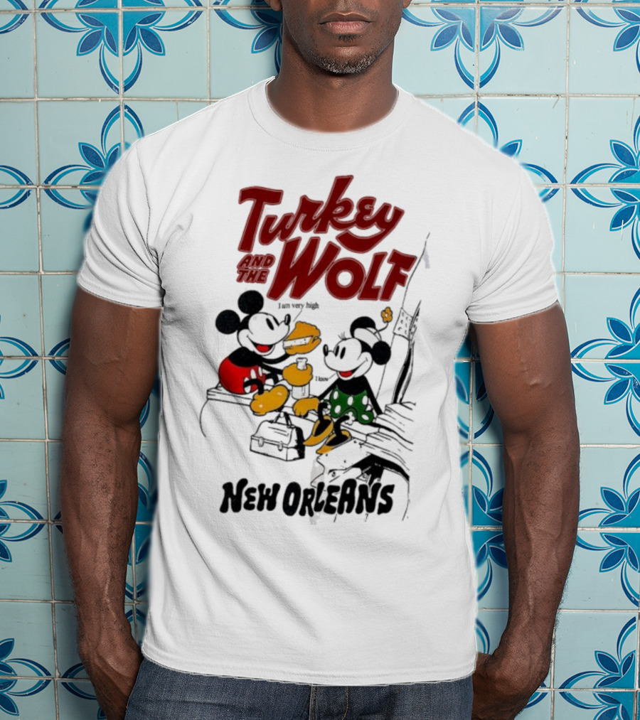 Turkey And The Wolf Mickey Mouse Minnie Mouse New Orleans Cheese T-Shirt