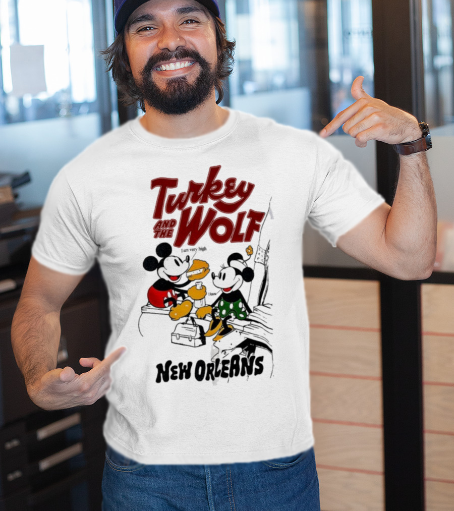 Turkey And The Wolf Mickey Mouse Minnie Mouse New Orleans Cheese T-Shirt