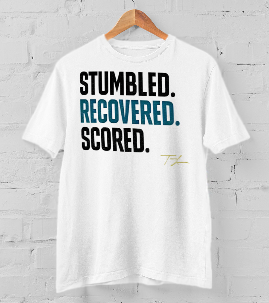 Trevor Lawrence Stumbled Recovered Scored TK Jacksonville Jaguars T-Shirt