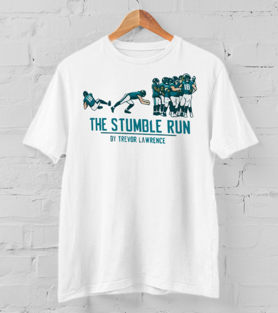 The Stumble Run By Trevor Lawrence Jacksonville Jaguars Football 2025 T-Shirt